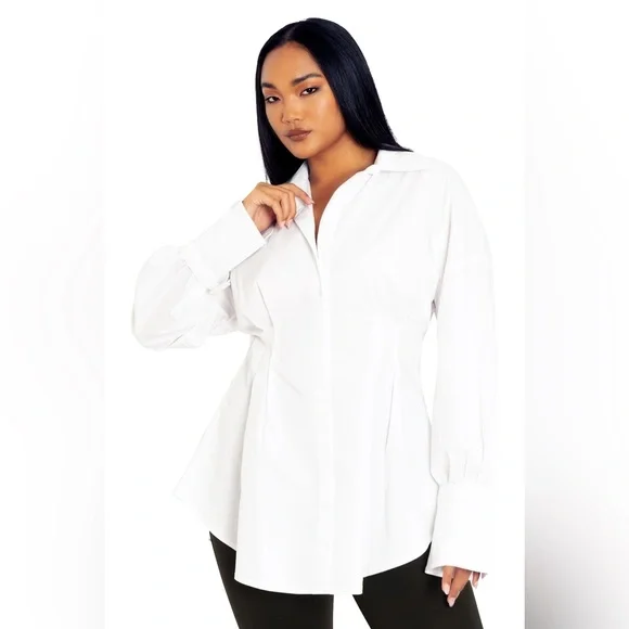 Blackmilk Clothing Gothic Romance Cinched Waist Button Up Shirt - Picture 1 of 10